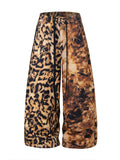 580g Asymmetric Distressed Leopard‑Print Sweatpants