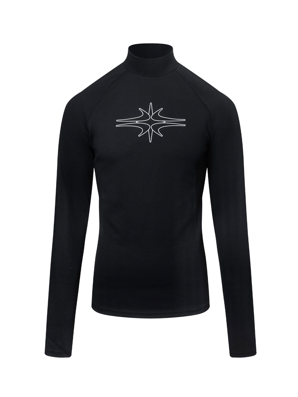 Stretchy Slim‑Fit Printed Turtleneck Long‑Sleeve Base Layer Top