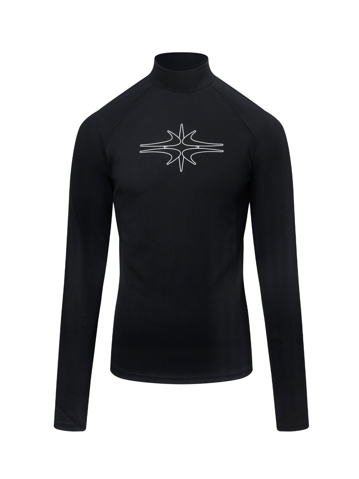 Stretchy Slim‑Fit Printed Turtleneck Long‑Sleeve Base Layer Top
