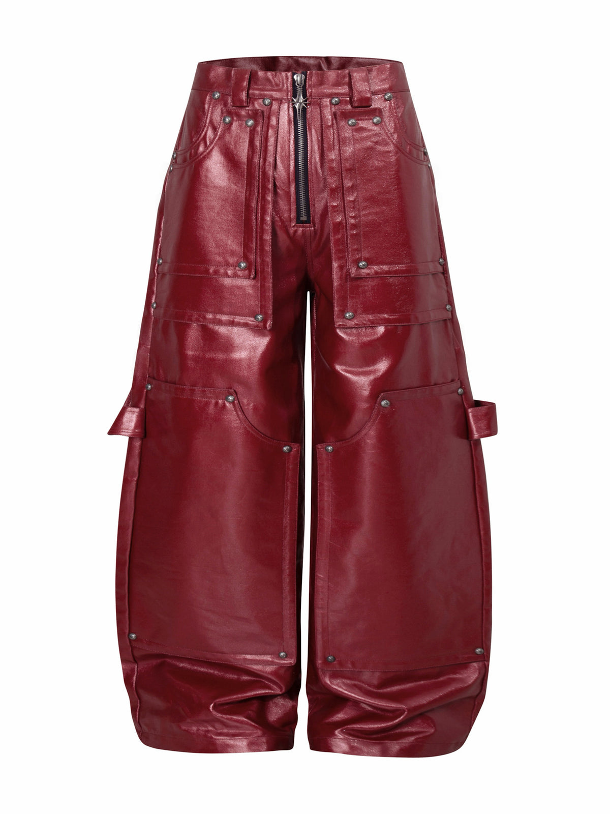 Coated Structured Studded Carpenter Jeans
