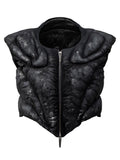 Metallic Coating Paneled 3D Puffer Vest
