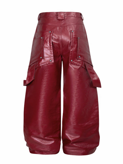 Coated Structured Studded Carpenter Jeans