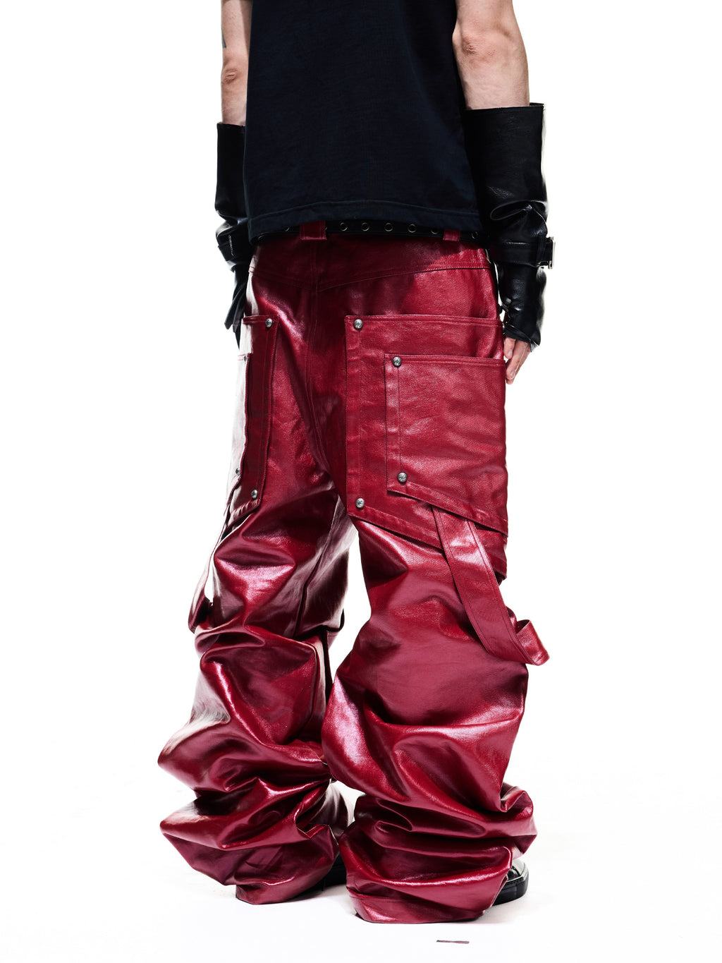 Coated Structured Studded Carpenter Jeans