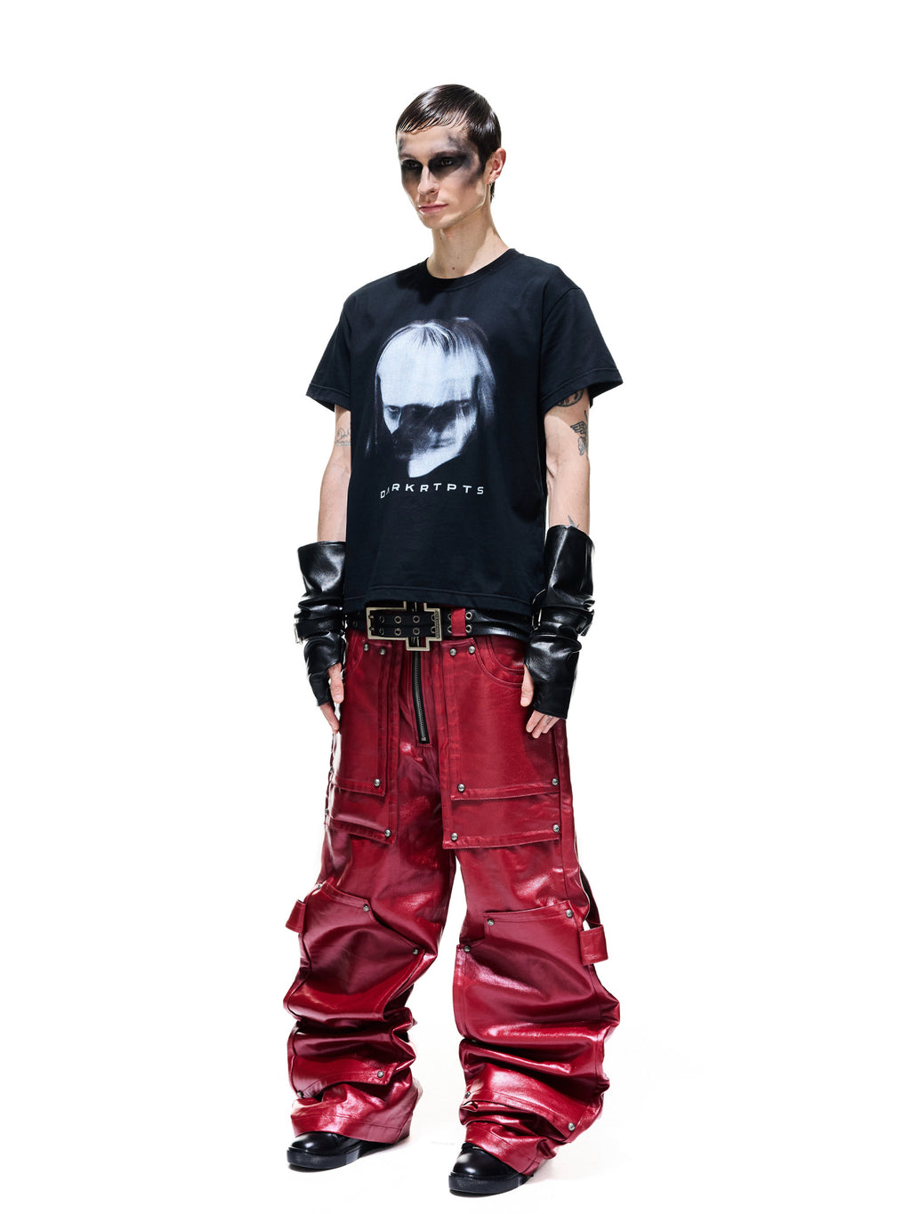 Coated Structured Studded Carpenter Jeans